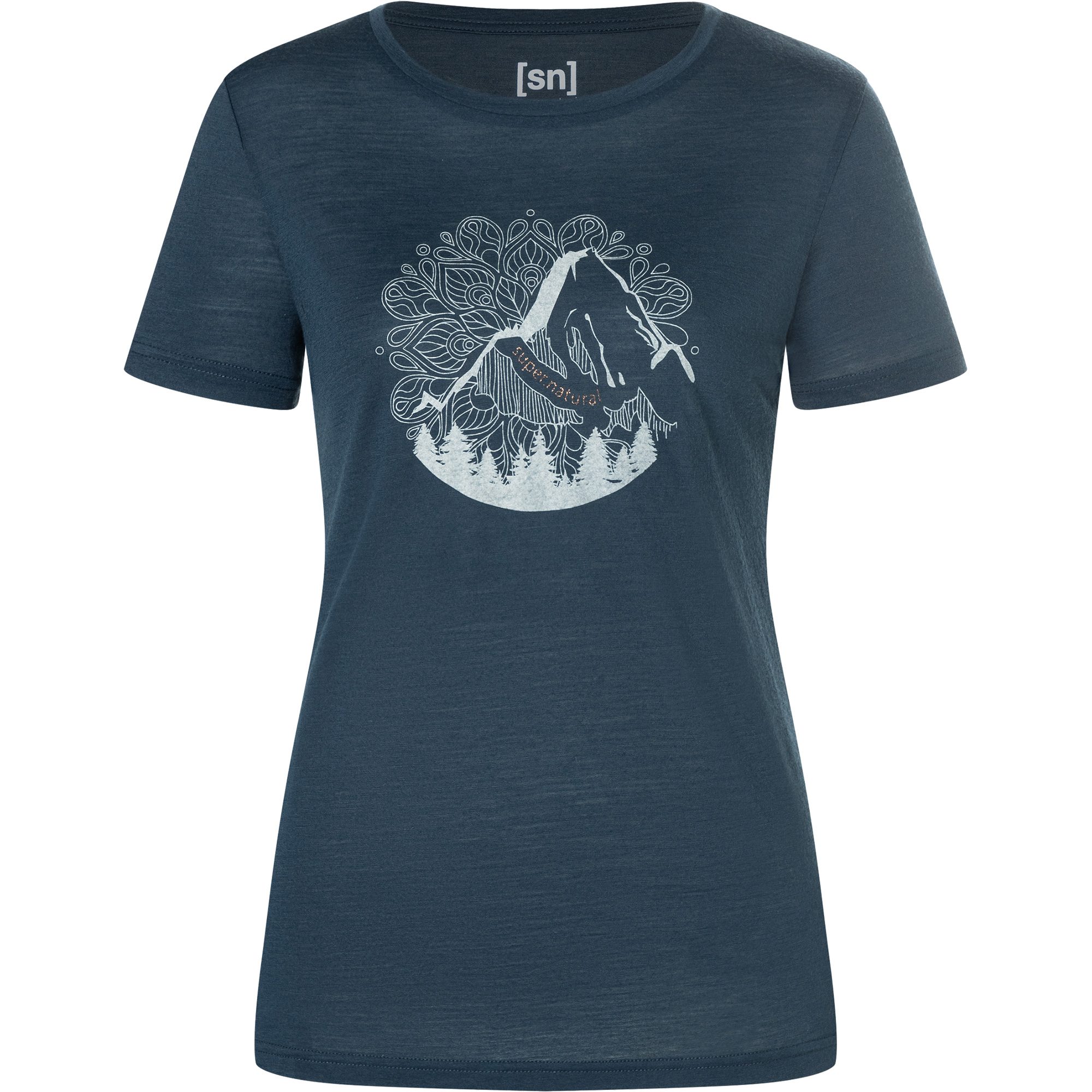 super.natural Mountain Mandala Tree T-Shirt Damen blueberry