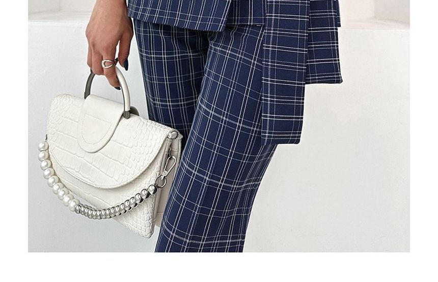 Aurora - Set: Dubbelrijs geruit vest + High Rise Dress Pants