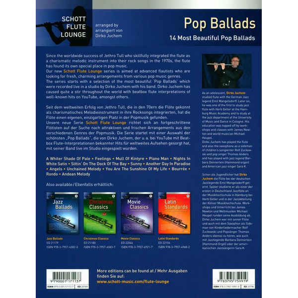 Schott Pop Ballads für Querflöte