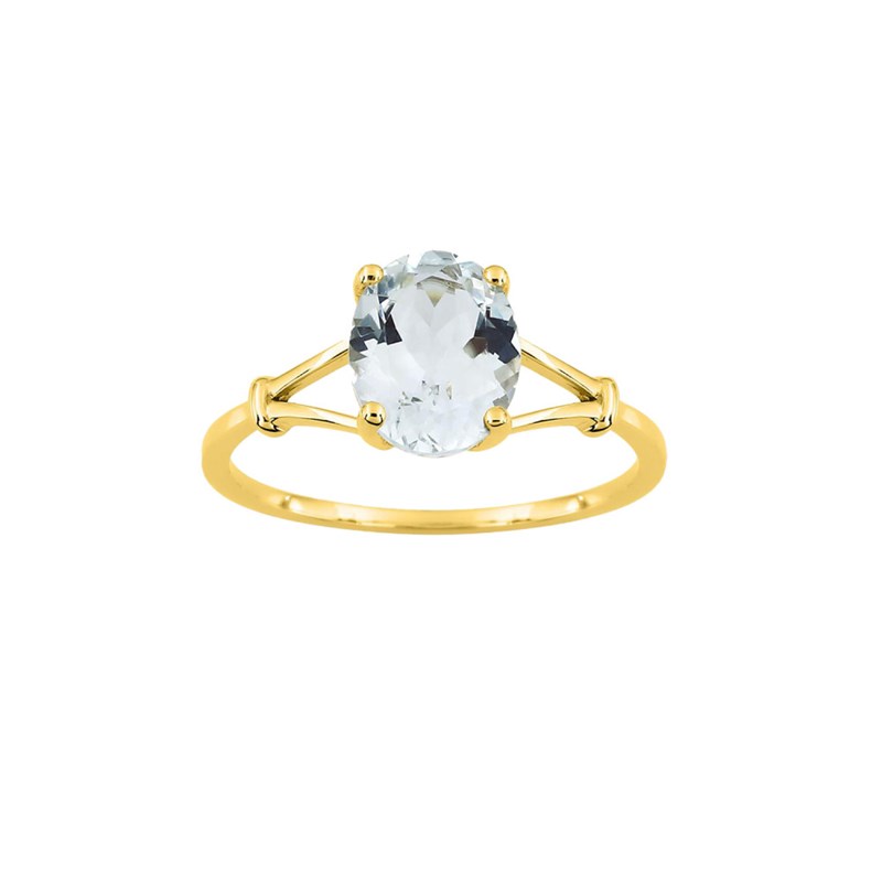 Bague Femme - aigue marine - Or 18 Carats