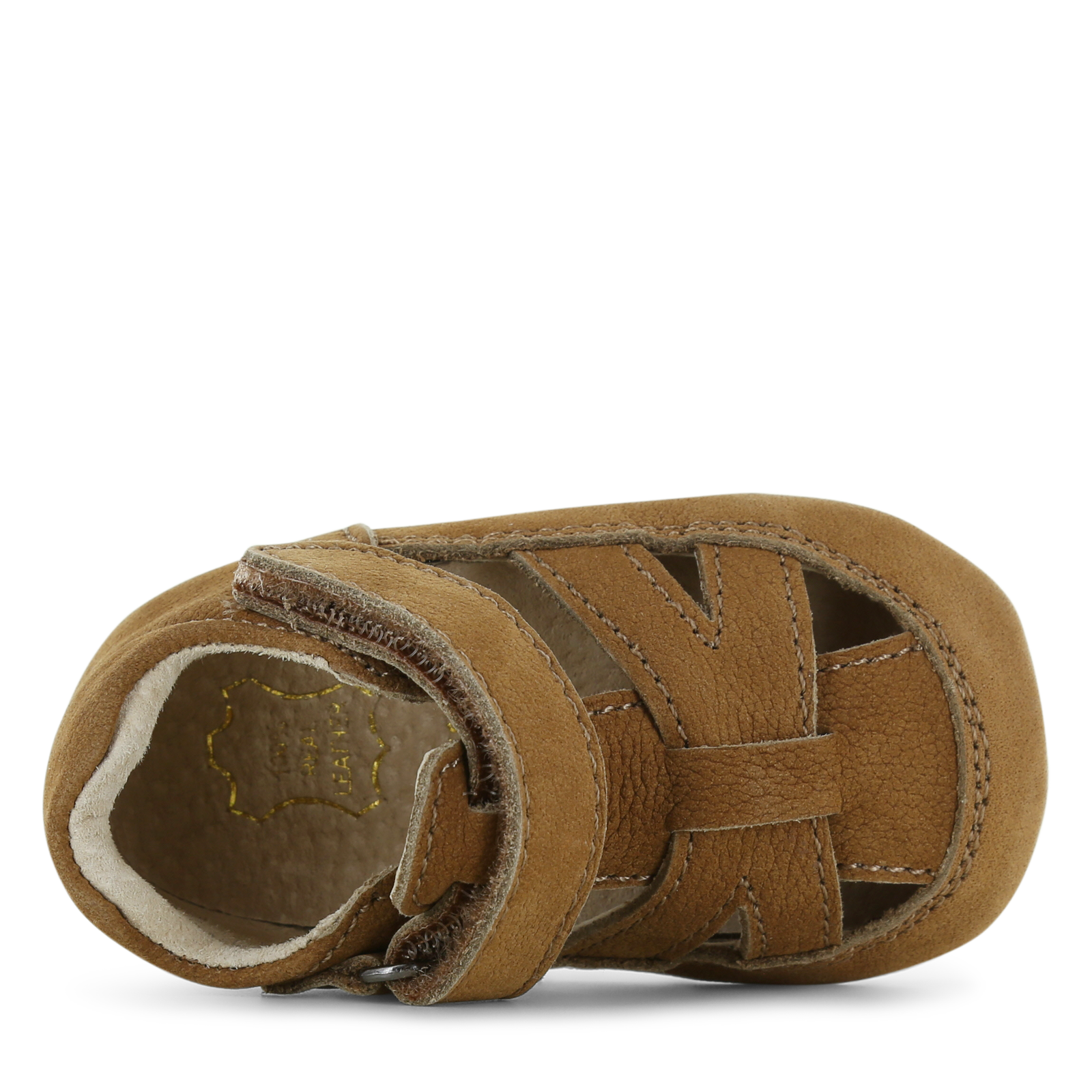 Shoesme cognac BABY-PROOF® open schoentje Microleer | Uni schoenen