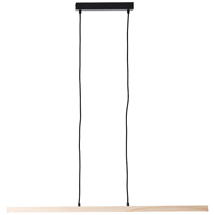 Suspension LED intégrée Arion métal noir et bois beige blanc chaud 24W IP20 L.103 x H.150 Brillant