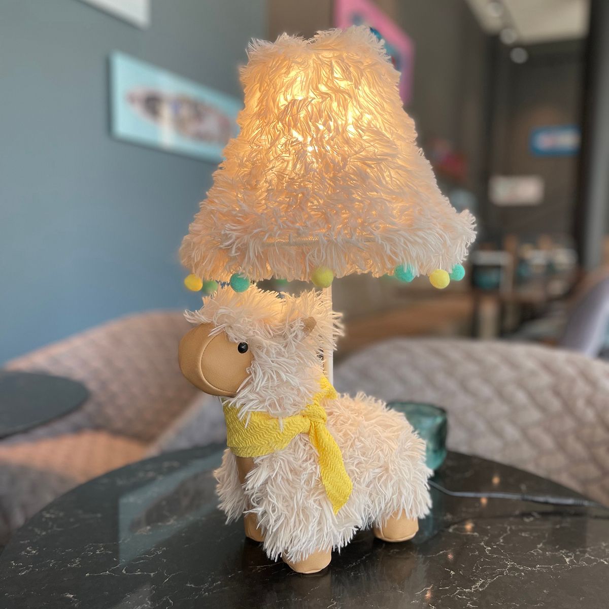 Kinder tafellamp alpaca wit incl LED - Alma