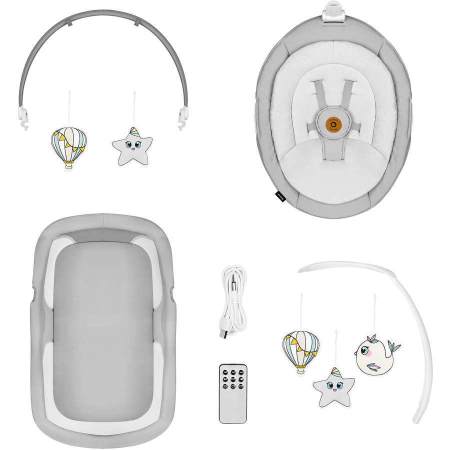 lionelo Babyschaukel Bella Set Grey Concrete