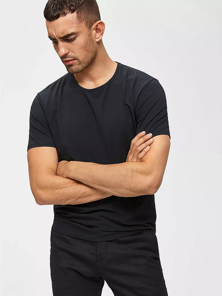 SELECTED T-Shirt SLHNEWPIMA schwarz