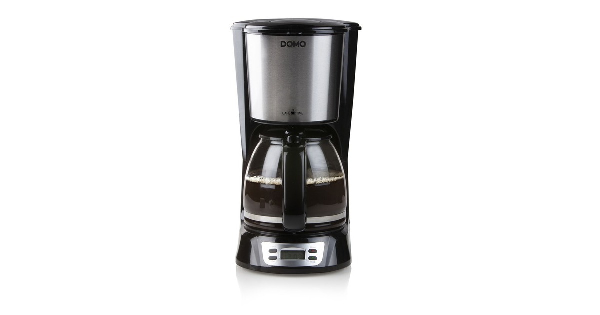DomoKoffiezet met timer en display DO708K koffiefiltermachine  (Zwart, 1,5 Liter)
