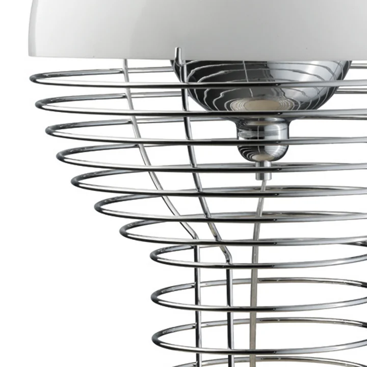 Verpan - Wire Tischleuchte Ø 30 cm, Chrom / rot