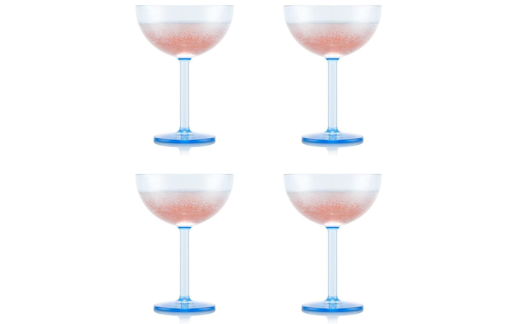 Outdoor-Champagnerglas Oktett 280 ml, Blau, 4 StückChampagner-Coupégläser für draussen