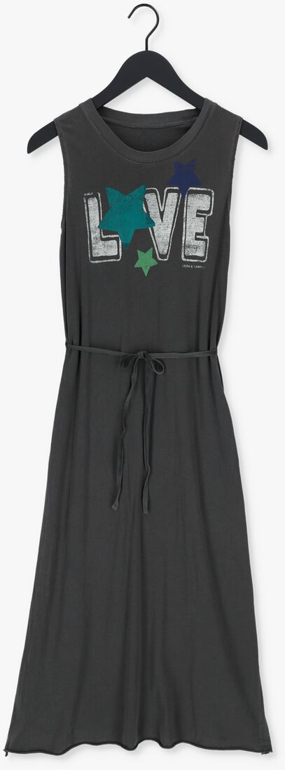 LEON & HARPER grijze leon & harper midi jurk regisse jc05 love