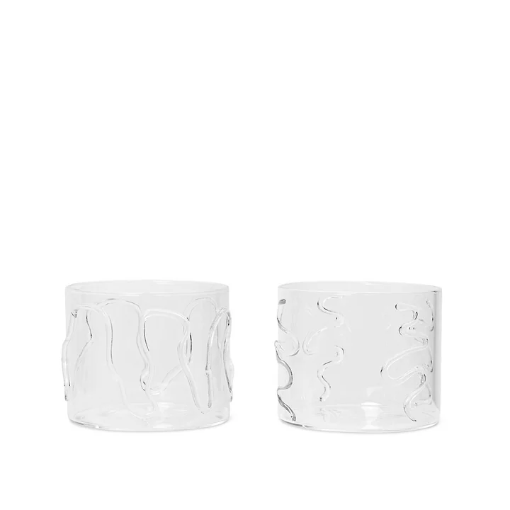 Ferm Living - Doodle Trinkglas 20 cl, klar (2er-Set)
