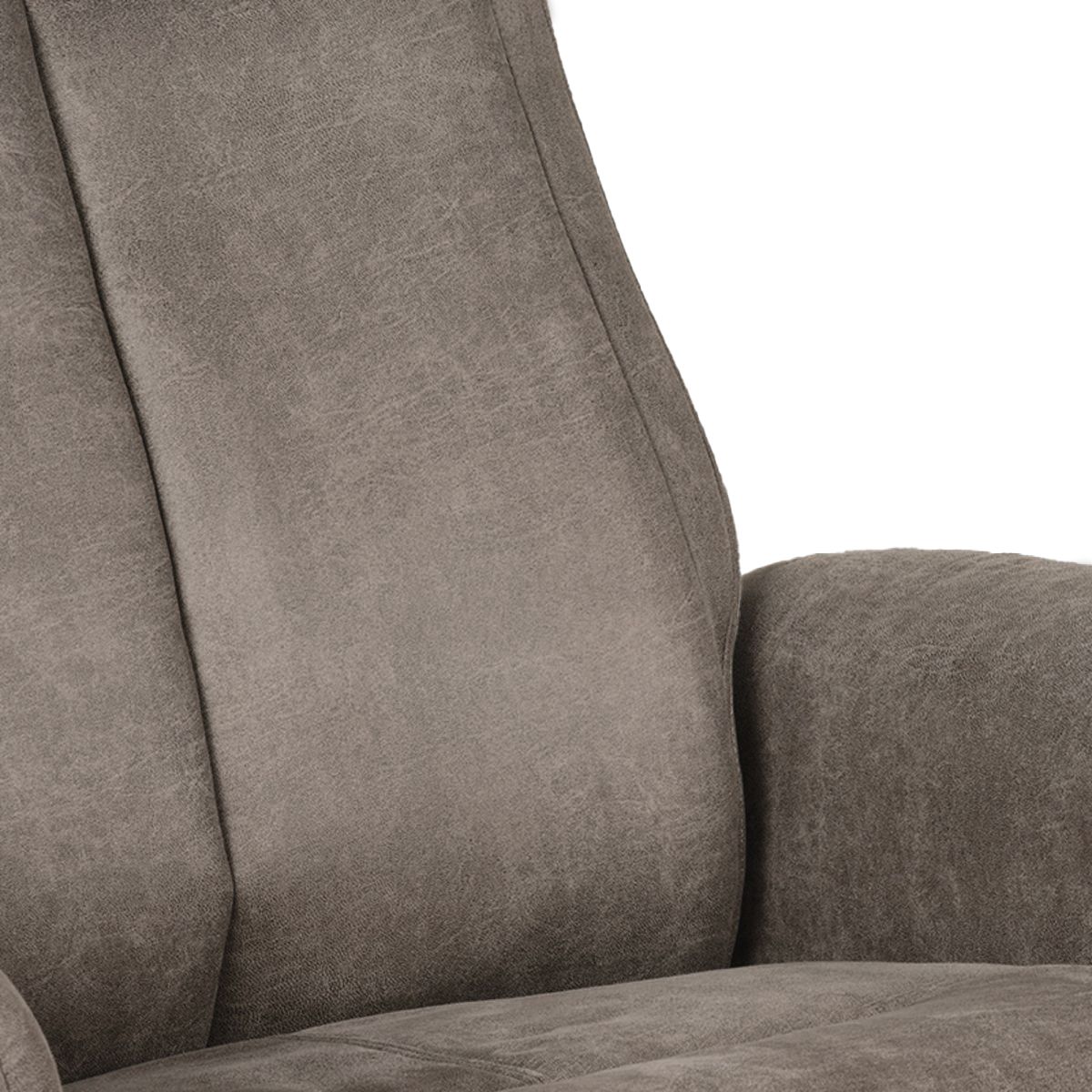 Relaxfauteuil met hocker Taupe Micro Suede CH-73.011 Bergen B77 x D76 x H105 cm