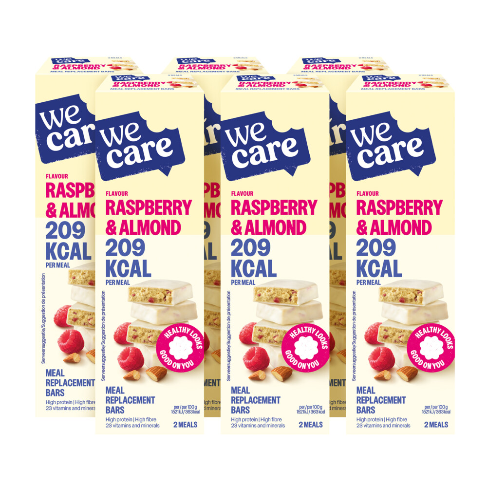6x WeCare Meal Replacement Bars Raspberry Almond116 gr