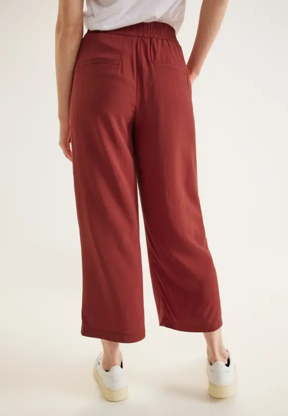 Viskose Loose Fit Hose - foxy red