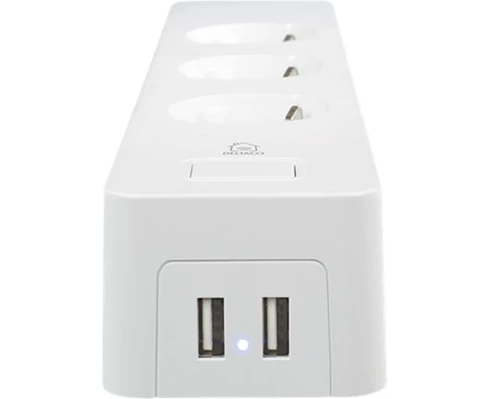 Deltaco Smart 3 way outlet 2 USB ports