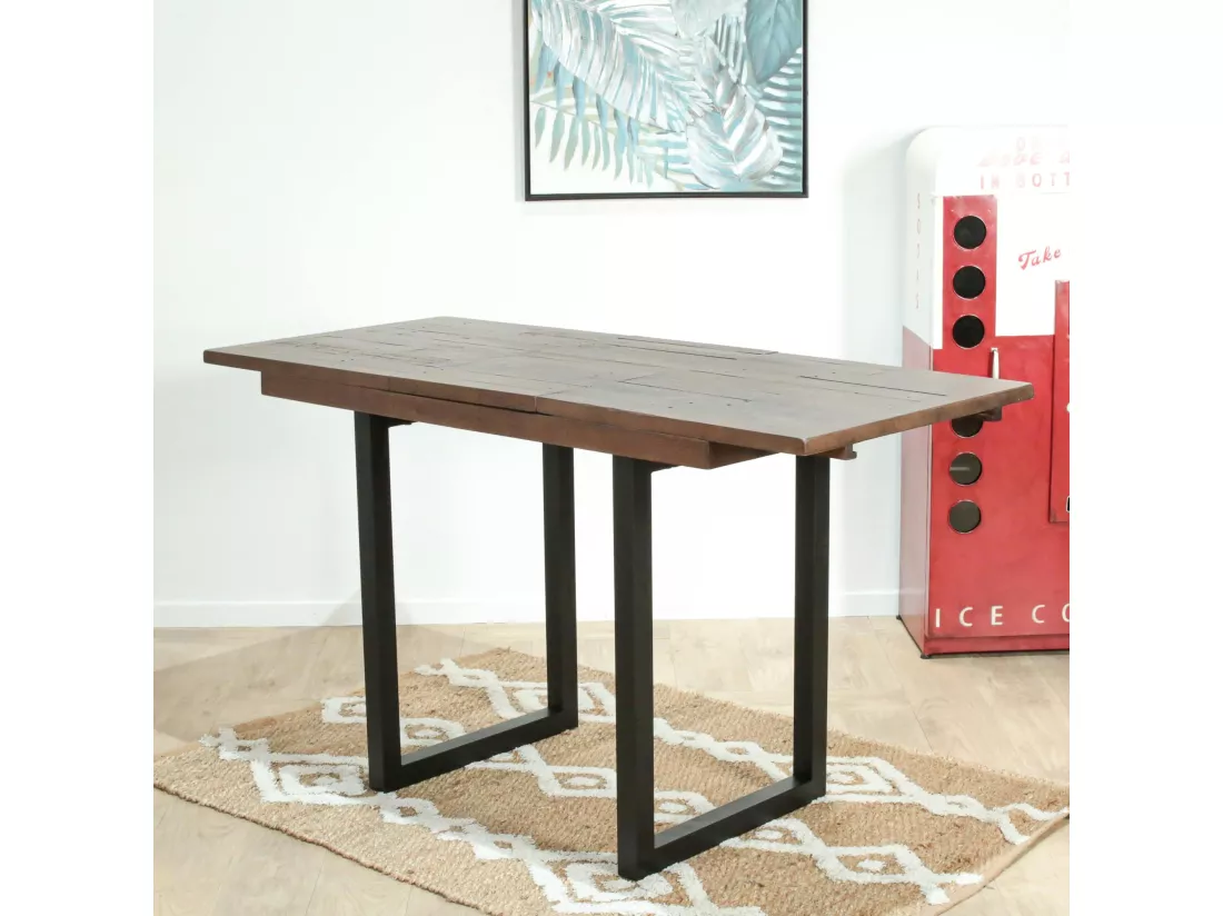 Table haute extensible bois recyclé 120-160 cm SAMOA