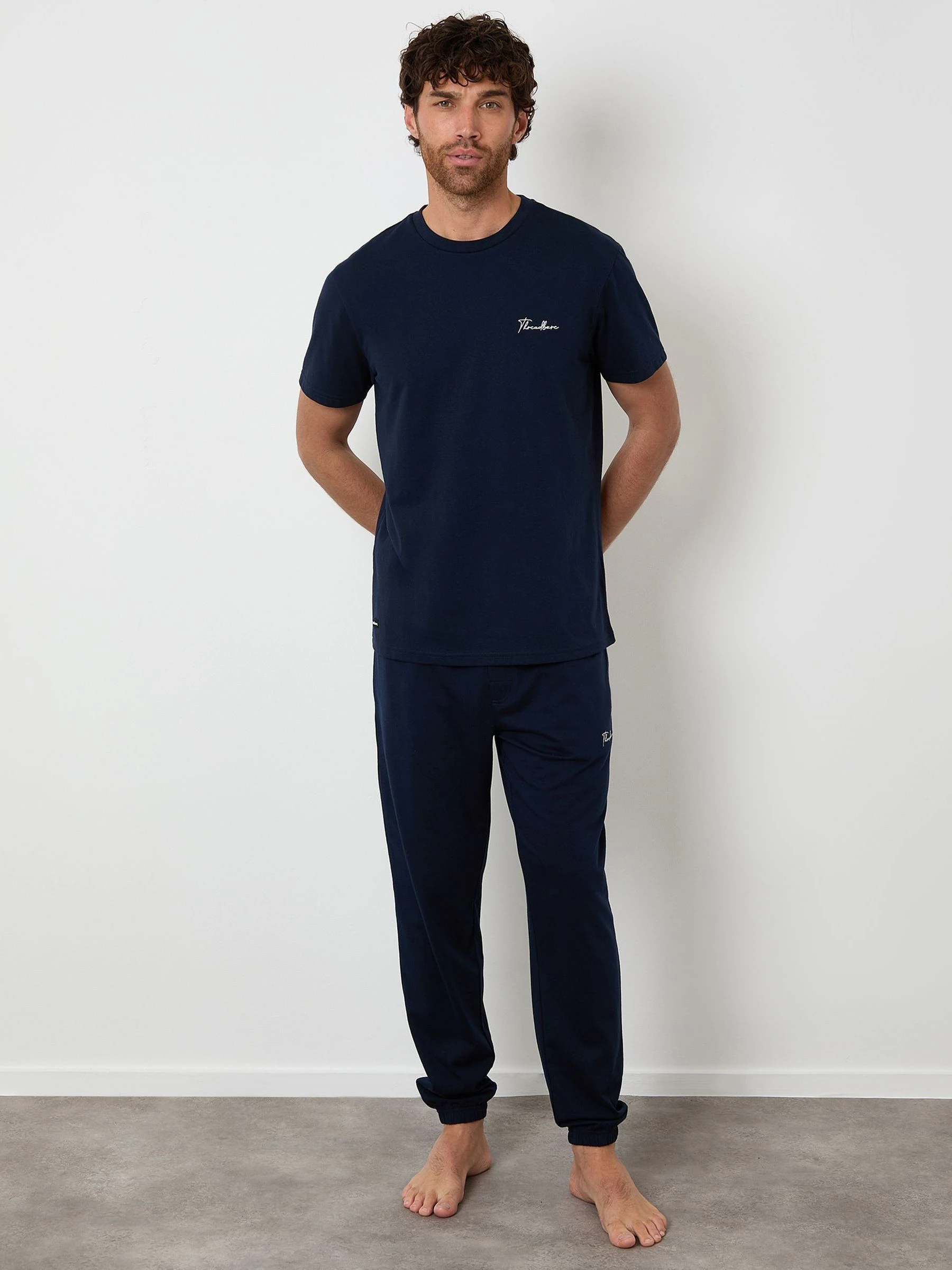 Marineblauw - Threadbare pyjamaset