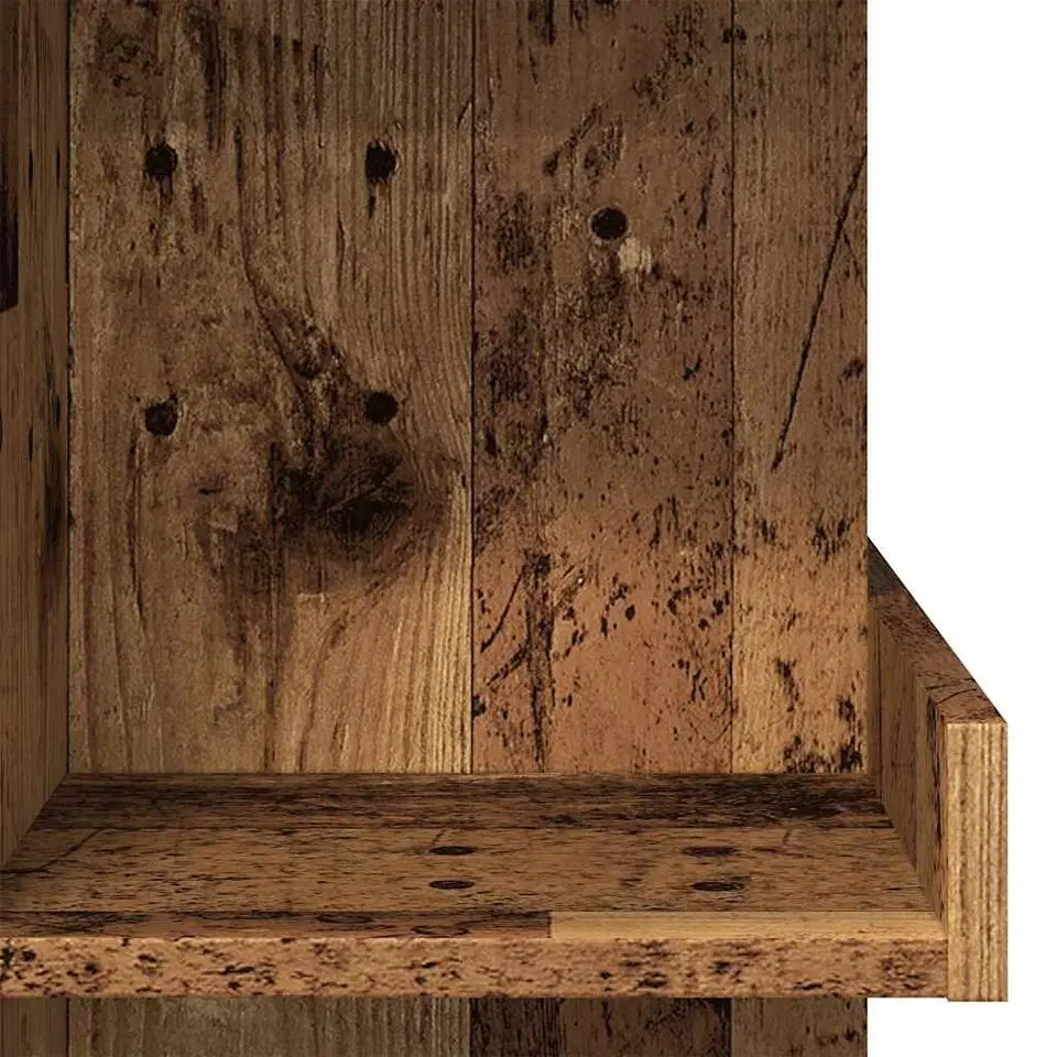 vidaXL - Bartafel met opbergruimte - Oud hout - Bewerkt hout - 100x48 cm