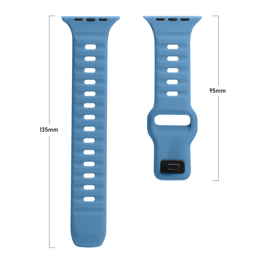 Apple Watch (49/46/45/44 mm) Silikon Armband mit Knopf Verschluss (Gelenkumfang: 185-230mm) - Weinrot