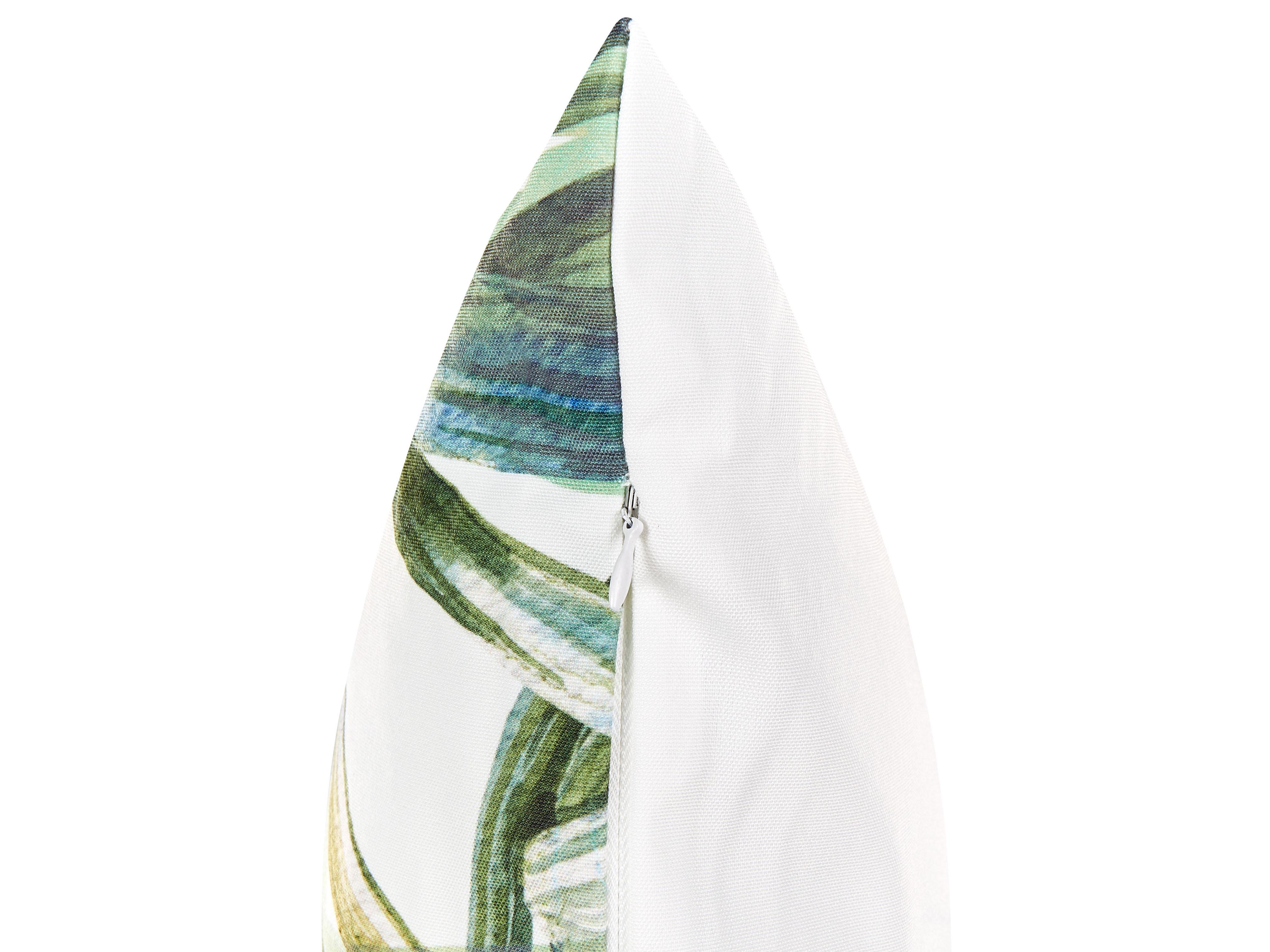 Set van 2 tuinkussens CALDERINA bladpatroon 45 x 45 cm Groen