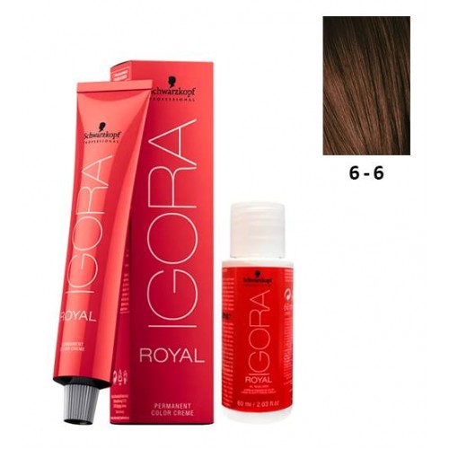 Schwarzkopf Igora Royal 6-6 Louro Escuro Marron 60ml   Oxidante 20V
