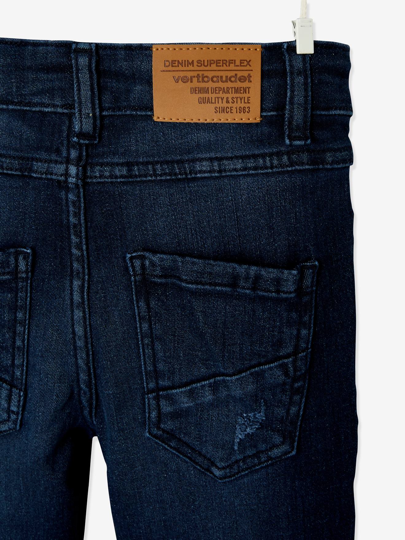 Calça jeans Superflex para meninos, lavagem azul escura