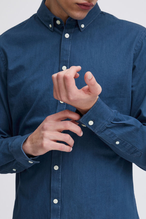 Casual Friday CFANTON BD LS denim chambray shirt Denim mid blue