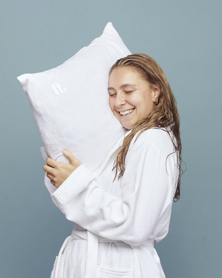 Hairlust Towel Pillowcase, White 60x63/70cm Hvid