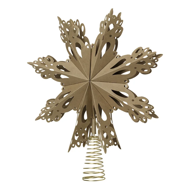 Broste Copenhagen - Christmas Star Christbaumspitze Ø 30 cm, braun natur