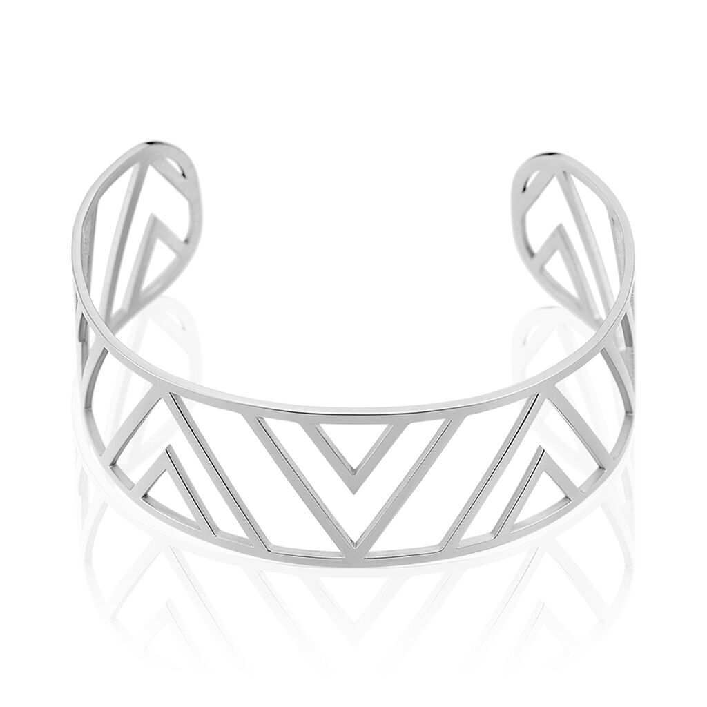 Bracelet Manchette Mathilde Acier Blanc