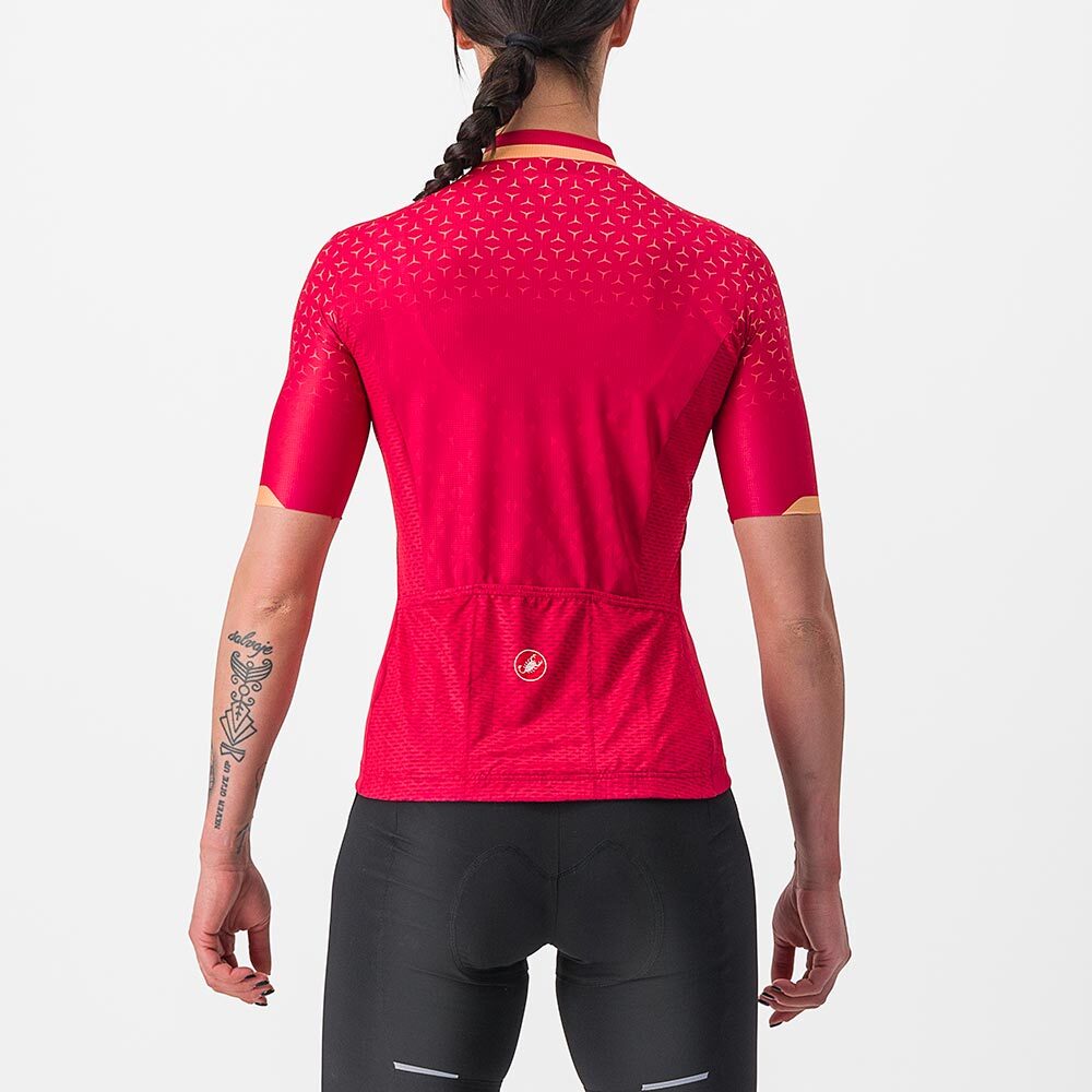 Castelli Pezzi Fietsshirt Korte Mouwen Rood Dames
