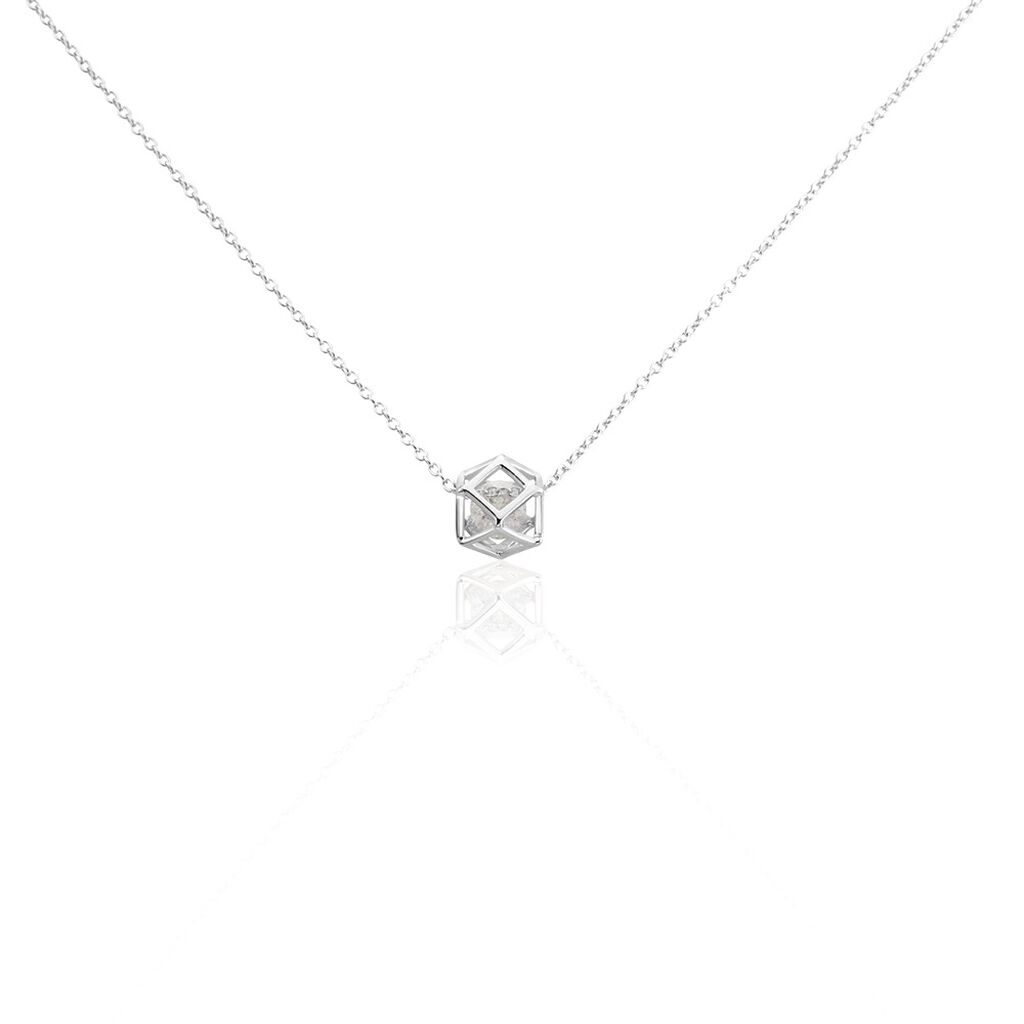 Collier Argent Blanc Suzannus Oxyde De Zirconium