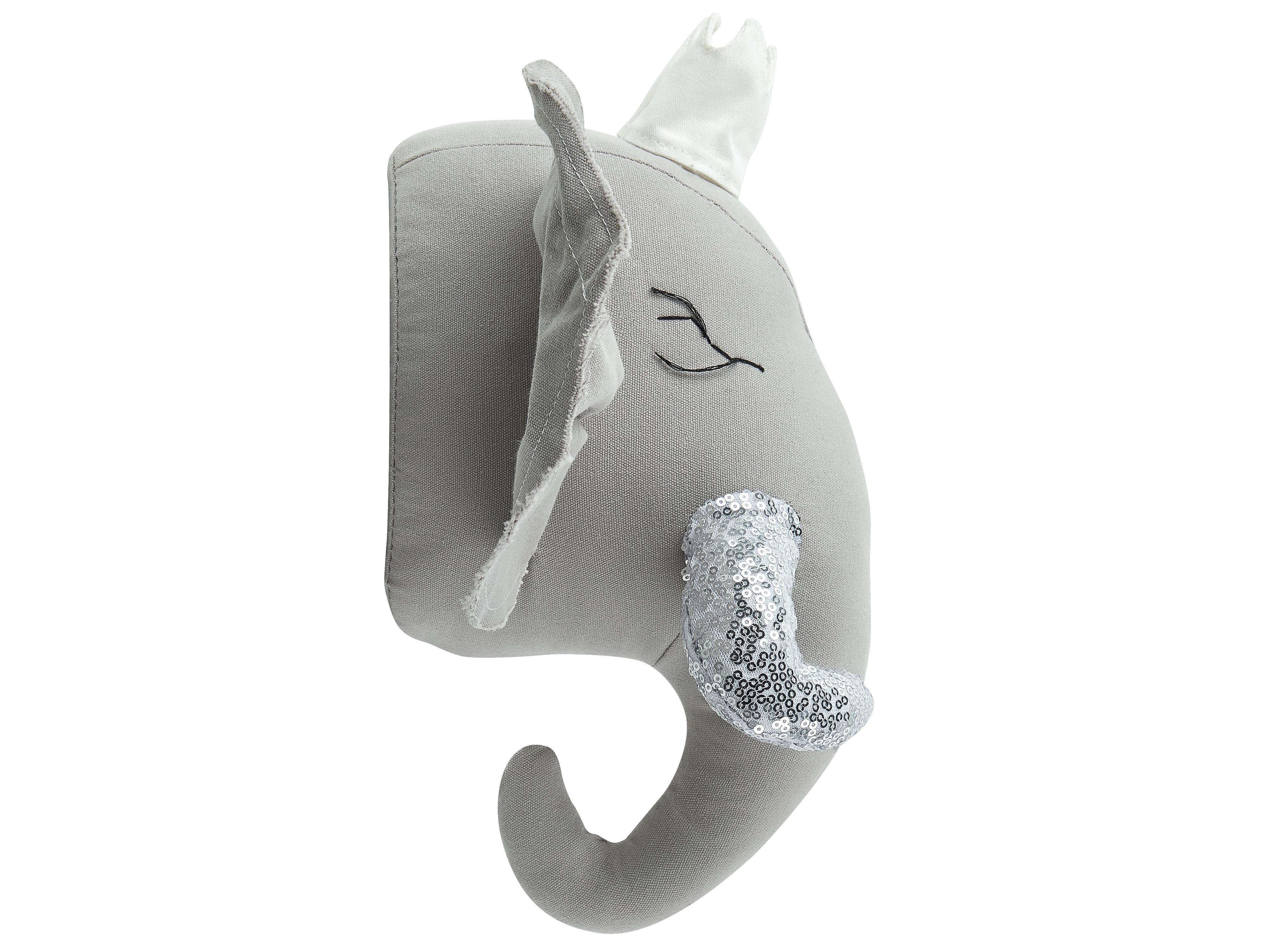 Wanddecoratie voor kinderen Olifant TANTOR Katoen 33 cm Grijs