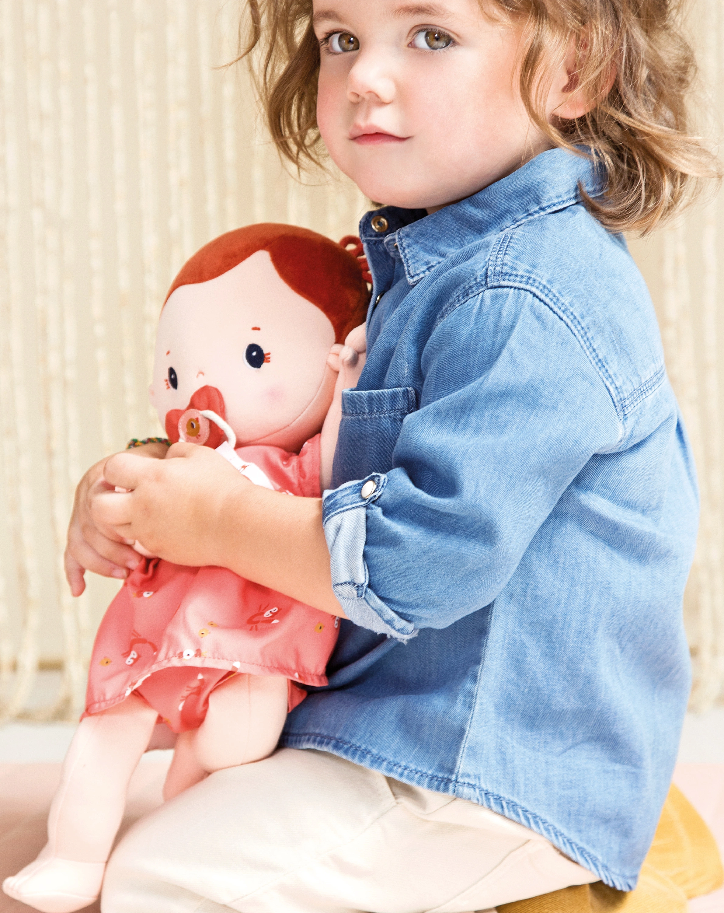 Stoffpuppe ROSE mit Schnuller (36cm)