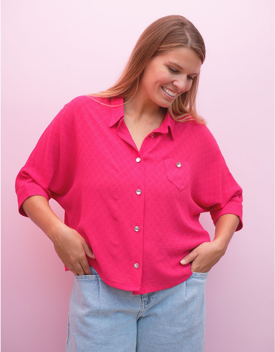 Chemise fuchsia loose