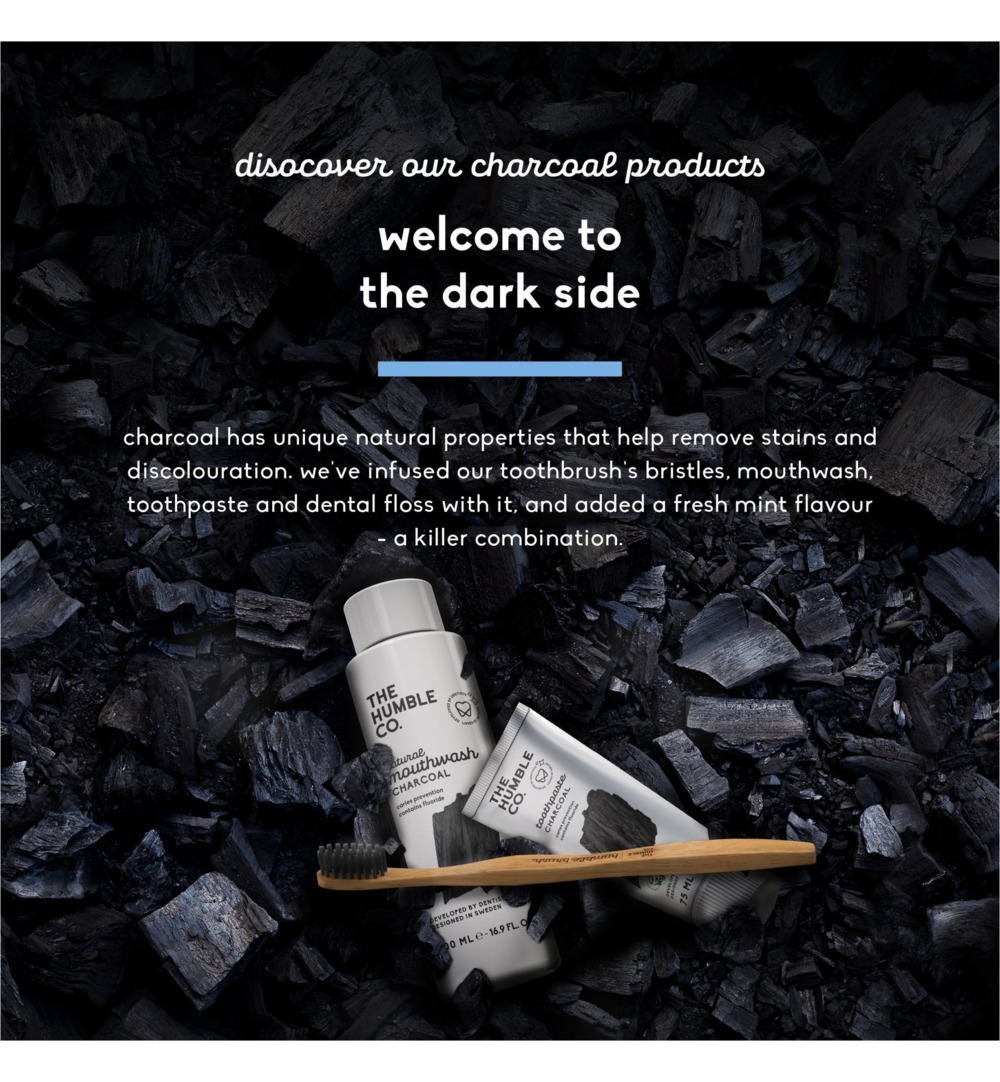 The Humble Co. Tandenborstel bamboe charcoal (1 stuk)