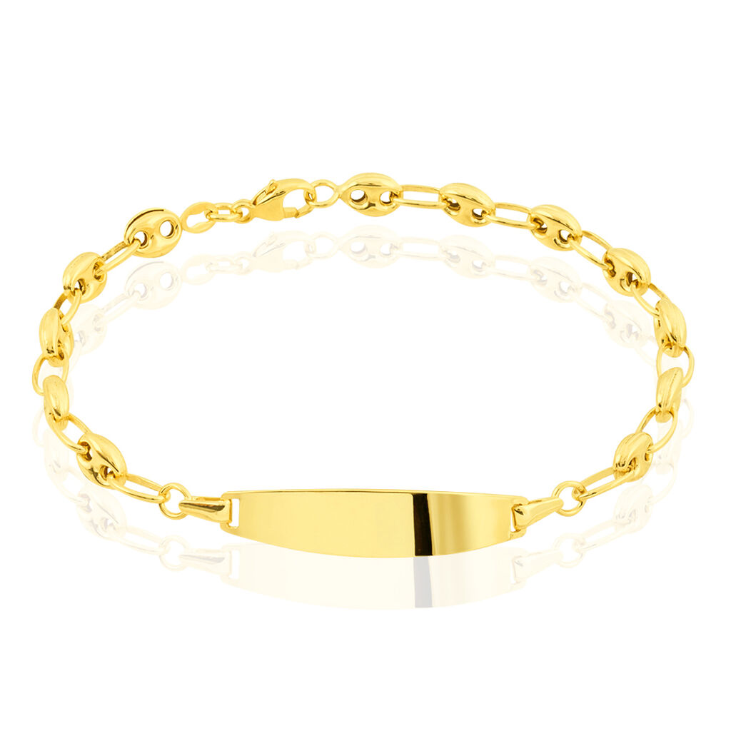 Bracelet Identité Evin Maille Grain De Cafe Or Jaune