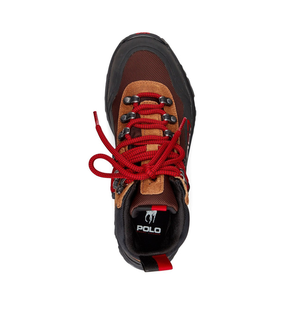Botas Ralph Lauren Adventure 300 Mid em couro, preto/marrom