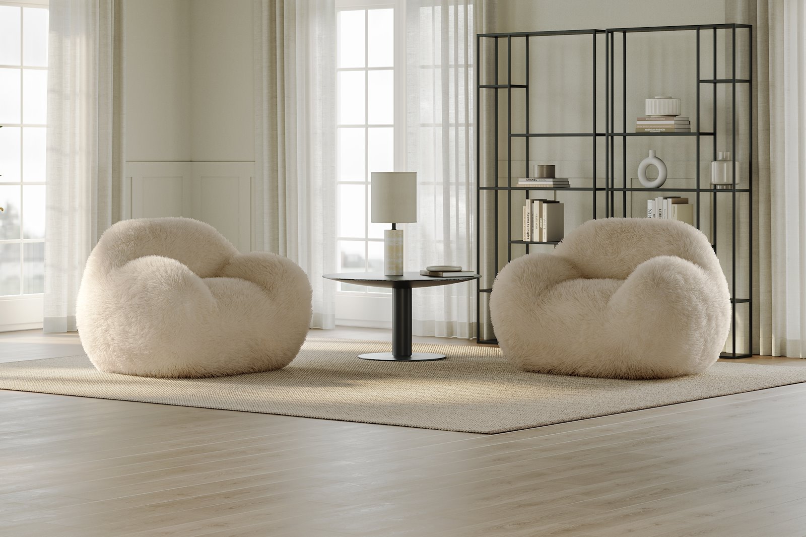 Comfy stol stor Tekstil Fake Kaninpels