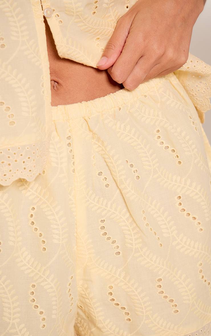 Citron Ensemble Coordonné Short Broderie Anglaise