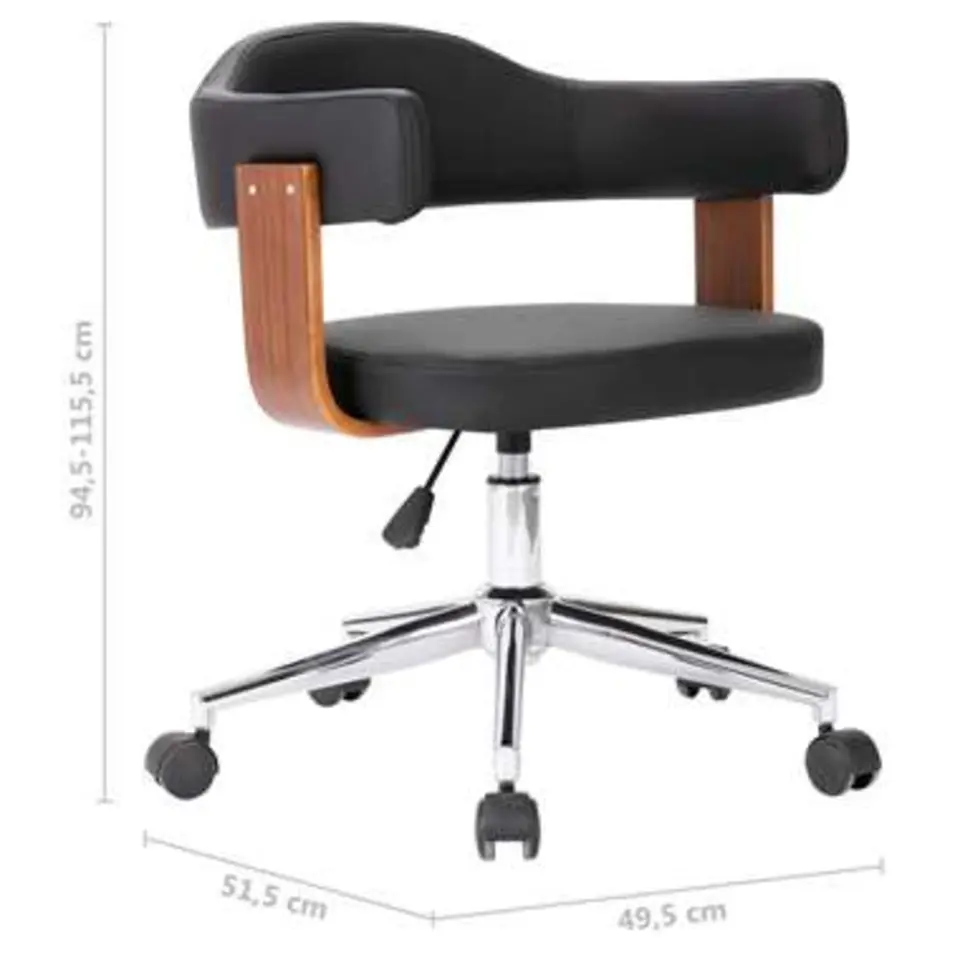 vidaXL - Kantoorstoel - Zwart - Kunstleer