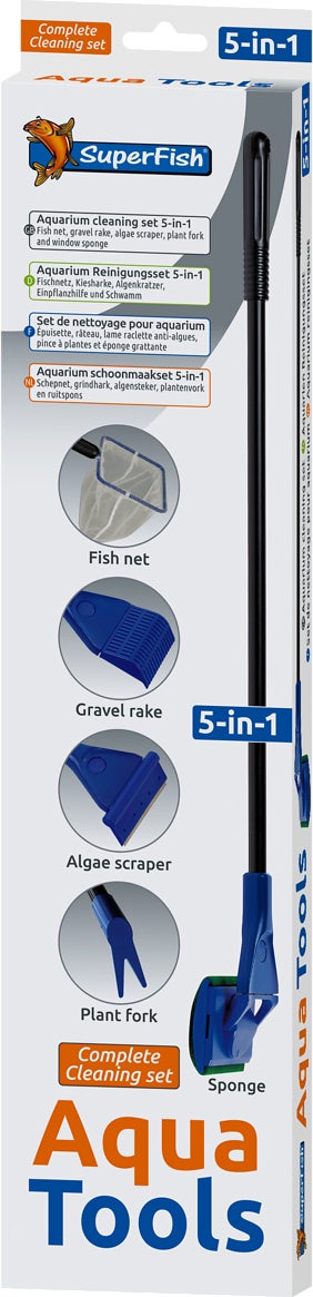 SuperFish aquarium schoonmaak set blauw 5-delig