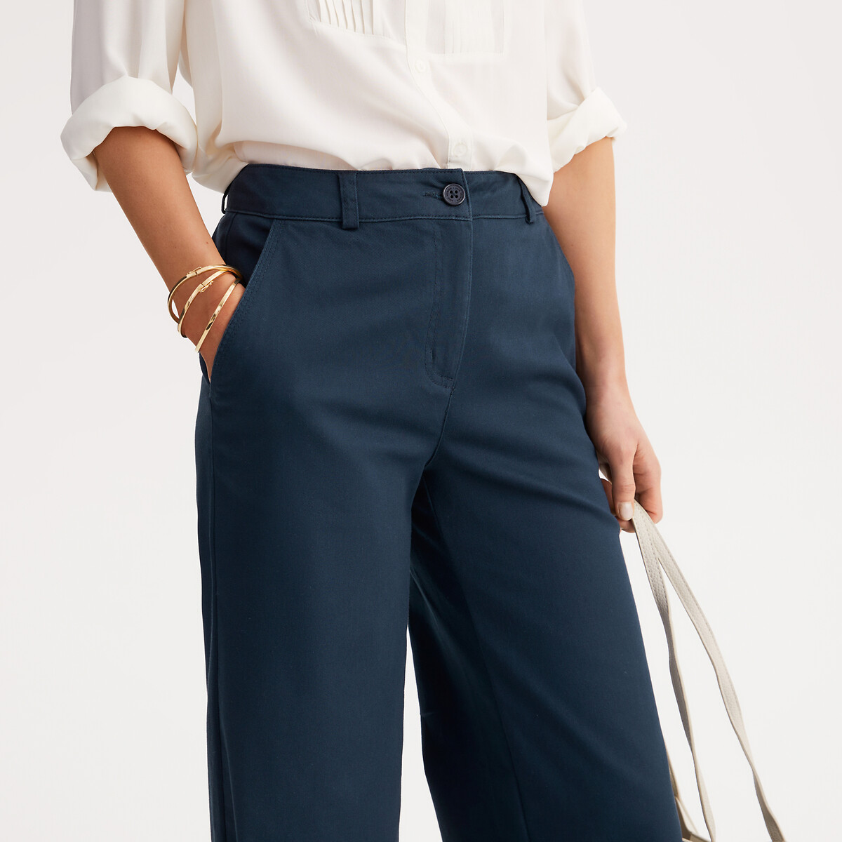 ANNE WEYBURN<br>Calças chino largas