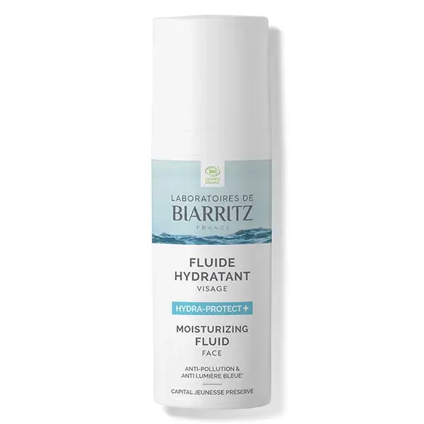 Fluido Hidratante Facial Orgânico Hydra-protect+ da Laboratoires de Biarritz, 50ml