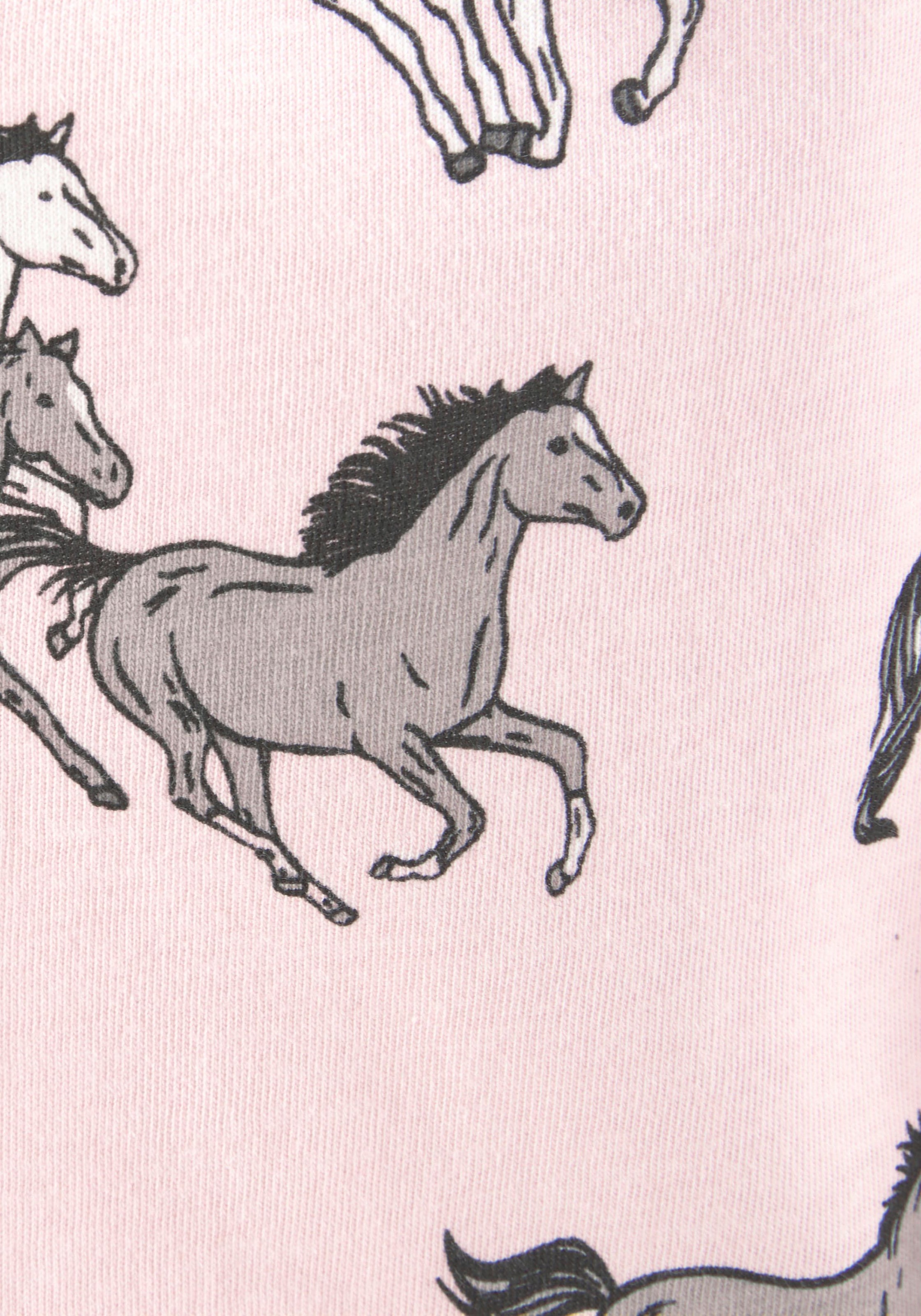 petite fleur Pyjama 1 Stück, 2 Stk. tlg., Schlafanzug in langer Form mit Pferde Print