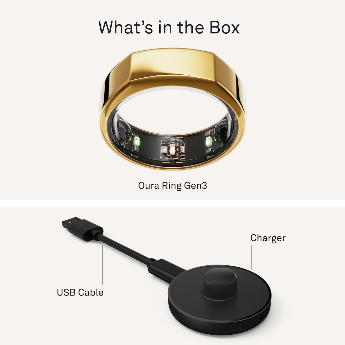 Oura-ring Gen3 Heritage smartring størrelse 9 (Gold)
