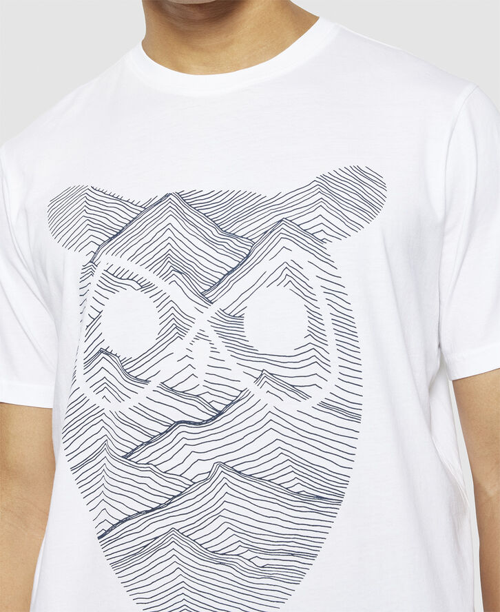 Knowledge Cotton Apparel Regular fit mountain t-shirt - Regenerative Organic Certifie Hvid