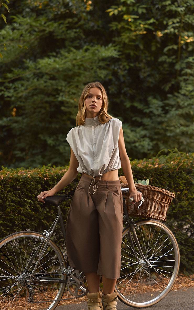 Gris Pierre Gilet Bouffant En Nylon