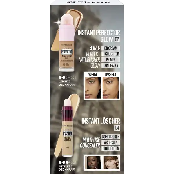 Instant Anti-Age Perfector 4-in-1 Glow Make-Up 02 Medium + Löscher Multi-Use Concealer 04 Honey