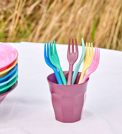 Rice Gabel - Melamin - Cake - 6er-Pack - Gelb/Pink/Grün/Blau/Lil