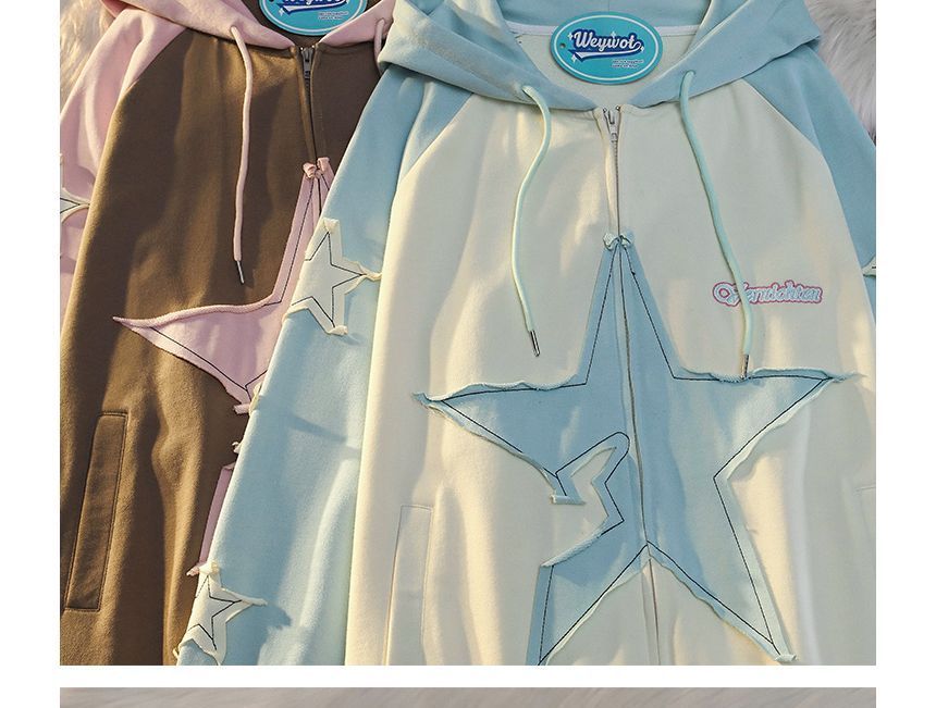 Sagidolls - Star Applique Raglan Zip Hoodie